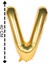 Folyo Harf V Gold Balon 40CM ( 16 Inç ) 1