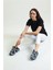 Fancy Kadın Bisiklet Yaka Regular Fit Siyah Basic Tişört 4