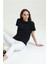 Fancy Kadın Bisiklet Yaka Regular Fit Siyah Basic Tişört 5