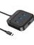 Polham 4in1 20CM Kablolu Type C To 4x USB 3.0 Çoğaltıcı Çevirici Adaptör, LED Göstergeli USB Hub 3