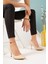 Ince Topuk Vizon Cilt Stiletto 1