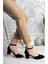 7 Punt Karnıyarık Siyah Süet Stiletto 1