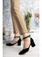 7 Punt Karnıyarık Siyah Süet Stiletto 3