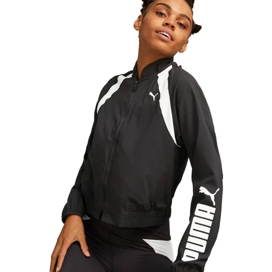 Puma Fit Woven Fashion Kadın Siyah Antrenman Ceketi 52307301