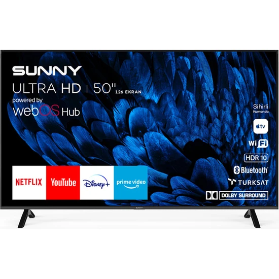 Sunny SN50FMN252 50 127 Ekran Uydu Alıcılı 4K Ultra HD webOS Smart LED TV(Çerçevesiz)