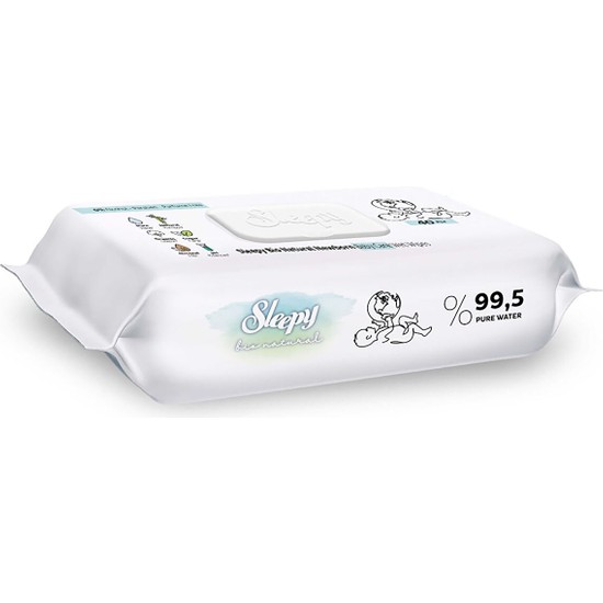 Sleepy Bio Natural Islak Temizleme Mendilleri 3x40 Adet Hipoalerjenik Organik Pamuk