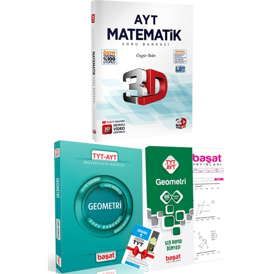 A Yayınları 2023 3D Yayınları AYT Matematik Soru B+Başat Kitabı