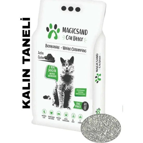 Magicsand Magic Sand Cat Litter Active Carbon Kedi Kumu Kalın Taneli 20 Lt