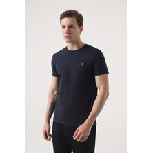 D'S Damat Twn Slim Fit Lacivert Düz T-Shirt