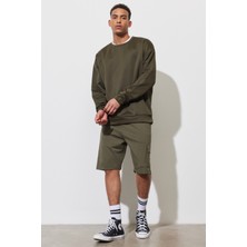 ALTINYILDIZ CLASSICS Erkek Haki Standart Fit Normal Kesim Pamuklu Cepli Örme Şort