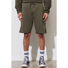 ALTINYILDIZ CLASSICS Erkek Haki Standart Fit Normal Kesim Pamuklu Cepli Örme Şort
