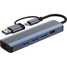 Tianyuheo USB Bağlantı Istasyonu Çok Bağlantı Noktalı Veri Aktarımı Geniş Uyumluluk USB Type-C Hub (Yurt Dışından)
