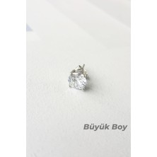 MorMajor Silver Tekli Ithal Büyük Boy Tektaş Gümüş Küpe