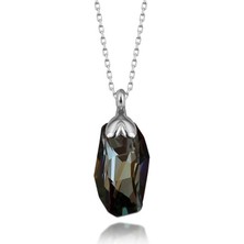 Gumush Swarovski Crystal Taşlı Özel Kesim Gümüş Kadın Kolye
