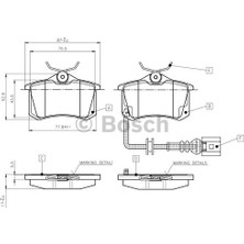 Bosch 0986424813 TB2141-ARKA Balata Fluence-Mgn II-III-207-308-307-PARTNER-C3-C4-BORA-PASSAT 97 Golf Iv-V-Polo Fişli