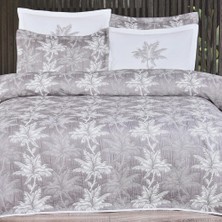 Özdilek Comfort Set Palm Çift Kişilik Yatak Örtüsü Gri