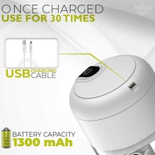 Alibee 250 ml USB Şarjlı Elektrikli Mini Kablosuz Mutfak Robotu - Beyaz (Yurt Dışından)