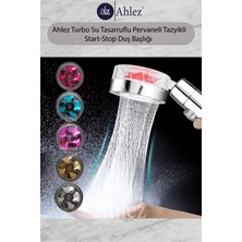 Ahlez Turbo Pervaneli 360 Derece Dönebilen Tasarruflu Duş Başlığı