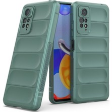 MTK Moveteck Xiaomi Redmi Note 11 Pro Uyumlu Kılıf Kamera Korumalı Arkası Kasisli Dalgalı Içi Süet Kadife Leke Tutmaz Yumuşak Silikon + Cam Set