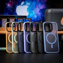 MTK Moveteck Apple iphone 11 Kılıf Mat Magsafe Wireless Şarj Destekli Hassas Butonlu Soft Mat Kenarlı Buzlu Çerçeveli Darbe Korumalı Mor Kapak