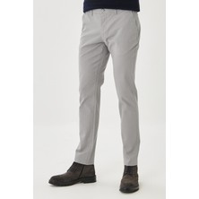 Altınyıldız Classics Erkek Gri Slim Fit Dar Kesim Yan Cep Pamuklu Esnek Chino Pantolon