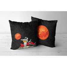 Jwk Home Go To Mars Siyah Kırlent Kılıfı (45X45 Cm)
