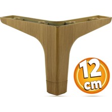Badem10 Sedef Mobilya Kanepe Sehpa Tv Ünitesi Baza Koltuk Ayağı Ahşap Desenli Açık Ceviz Renk 12 cm Ayak