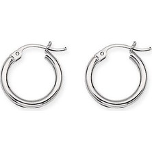 Altın Sepeti Beyaz Altın Halka Küpe