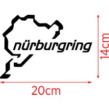 New Jargon Nürburgring Oto Sticker, Araba Sticker Siyah 15 cm