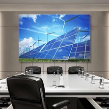 SML Tablo Yenilenebilir Enerji Sistemleri Yeşil Enerji Güne ve Rüzgar Enerjisi Kanvas Tablo