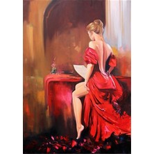 Pix Art Sanat Kırmızılı Yağlı Boya Pixart Sanat Elmas Mozaik Tablo Diamond Türkiye 56 x 79 cm