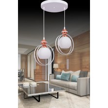 Özbak Avize Buse 2li Modern Sarkıt Salon Avizelerı Beyaz