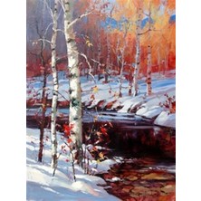 Pix Art Sanat Doğa ve Kar Pixart Sanat Elmas Mozaik Tablo Diamond Türkiye 46 x 64 cm