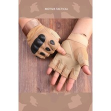 Motiva 511 Model Taktik Combat Motosiklet Bisiklet Outdoor Sport Korumalı Yarım Parmaksız Eldiven