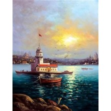 Pix Art Sanat Kız Kulesi Pixart Sanat Elmas Mozaik Tablo Diamond Türkiye  46 x 58 cm