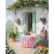 Pix Art Sanat Şirin Balkon  Pixart Sanat   Elmas Mozaik Tablo Diamond Türkiye  45 x 67 cm