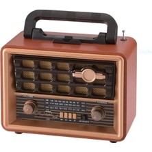 Nostaljik Ahşap Radyo Bluetootlu USB Sd Mp3 NS-8072BT