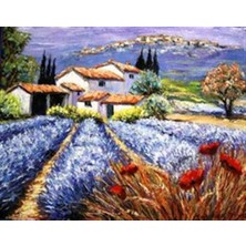 Pix Art Sanat Mavi Çiçek Tarlası  Pixart Sanat  Elmas Mozaik Tablo Diamond Türkiye   76 x 51 cm