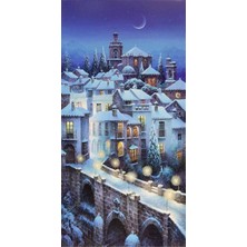 Pix Art Sanat Budapeşte'de Karlı Kış Gecesi Pixart Sanat  Elmas Mozaik Tablo Diamond Türkiye   30 x 60 cm