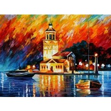 Pix Art Sanat Leonid Afremov Kız Kulesi Pixart Sanat   Elmas Mozaik Tablo Diamond Türkiye  60 x 45 cm