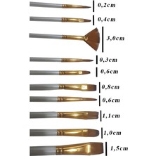 Artlantis Fırça Seti 10'lu Resim Fırçası 1 Paket Suluboya Akrilik Boya Guaj Boya Yağlı Boya Fırca Seti Kesik Yelpaze