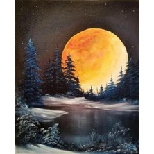 Pix Art Sanat Ormandan Dolunay Pixart Sanat Elmas Mozaik Tablo Diamond Türkiye   51 x 64 cm