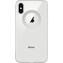 Kzy Apple iPhone x ile Uyumlu Kapak Lens Koruması Kapalı Logo Kısmı Açık Şeffaf Silikon Kılıf