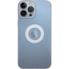 Caseart Apple iPhone 13 Pro ile Uyumlu Kapak Lens Koruması Kapalı Logo Kısmı Açık Şeffaf Silikon Kılıf