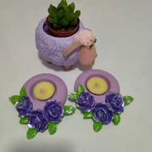 Mini Hobi Ev Ikili Mumluk ve Sukulent Saksı , Dekoratif Aksesuar , Mutfak Süsü , Salon Süsü