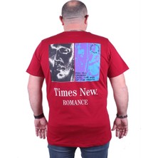 Moc Grande  Büyük Beden Sıfır Yaka Tişört Romance 23104 Bordo