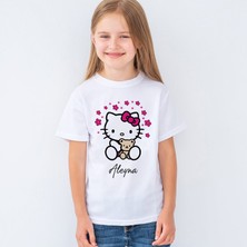 Morinna Kişiye Isme Özel Hello Kitty Baskılı Çocuk Tişört T-Shirt Mr-01
