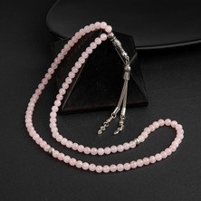 Osmanlı Doğal Taş Pembe Kuvars (Gül Kuvars) Doğal Taş Tesbih 99LUK - 6mm