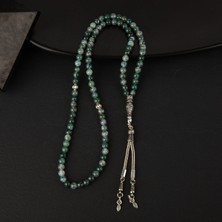 Osmanlı Doğal Taş Yosunlu Akik Doğal Taş Tesbih 99LUK - 6mm