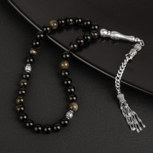 Osmanlı Doğal Taş Golden Obsidyen Doğal Taş Tesbih 33LÜK - 8mm
